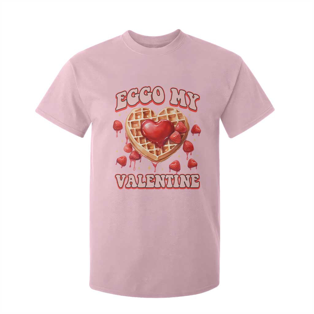 Eggo My Valentine T Shirt For Kid Funny Romantic Stranger Valentine's Day TS11 Light Pink Print Your Wear