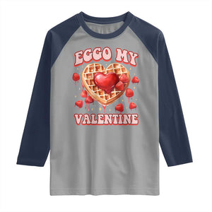 Eggo My Valentine Raglan Shirt Funny Romantic Stranger Valentine's Day TS11 Sport Gray Navy Print Your Wear