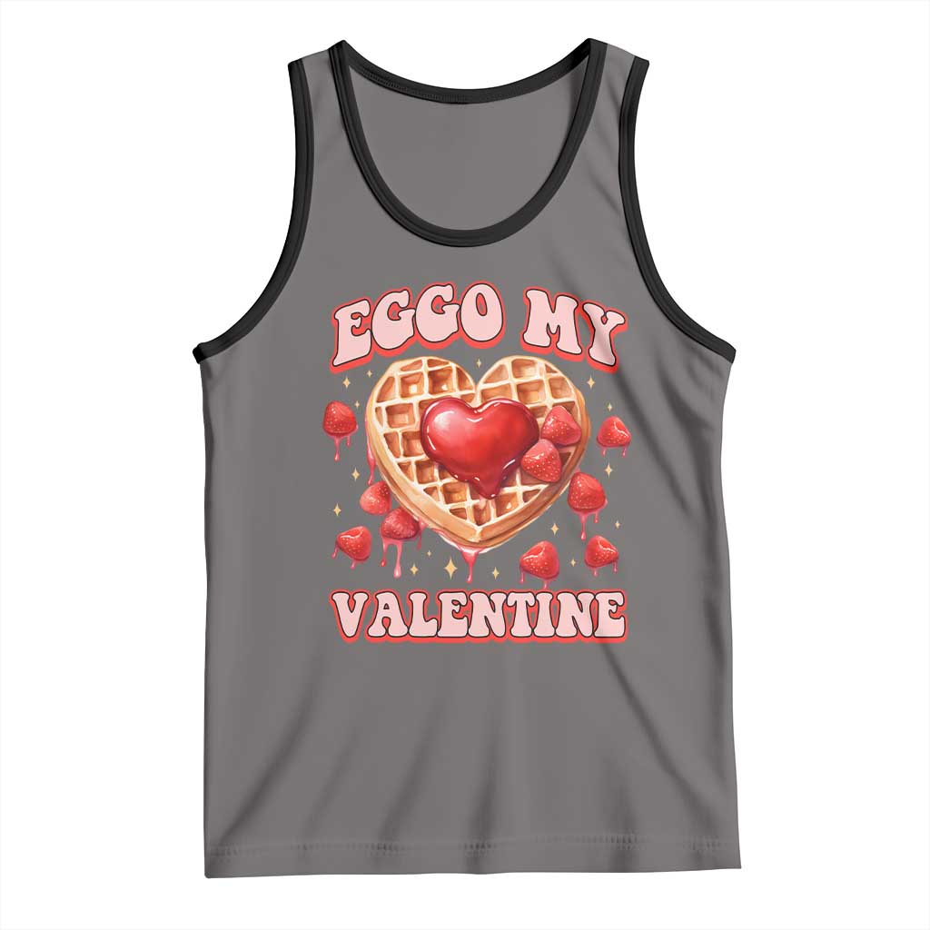Eggo My Valentine Tank Top Funny Romantic Stranger Valentine's Day TS11 Deep Heather Black Print Your Wear