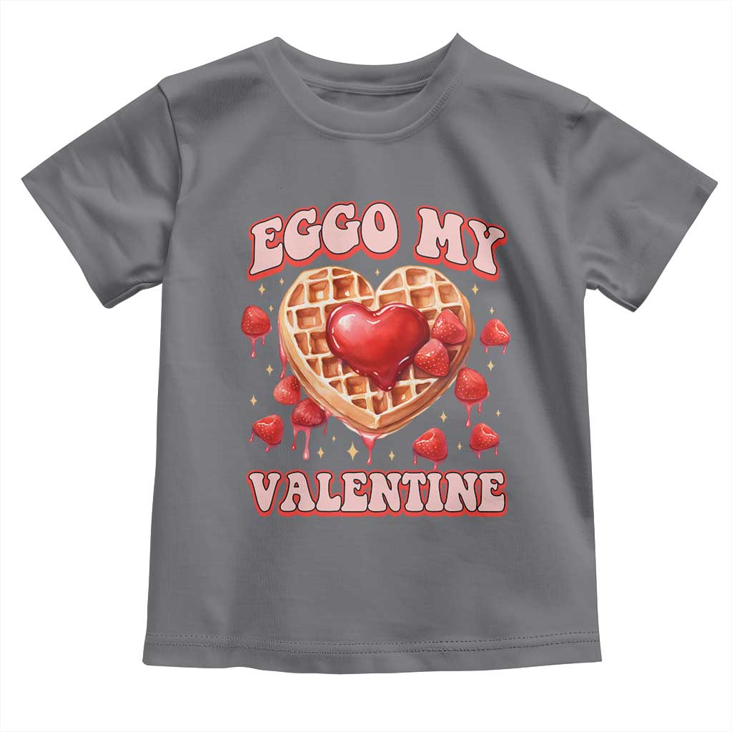 Eggo My Valentine Toddler T Shirt Funny Romantic Stranger Valentine's Day TS11 Charcoal Print Your Wear