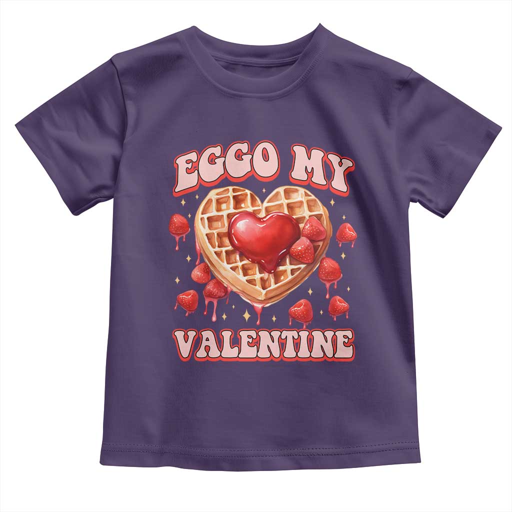 Eggo My Valentine Toddler T Shirt Funny Romantic Stranger Valentine's Day TS11 Purple Print Your Wear