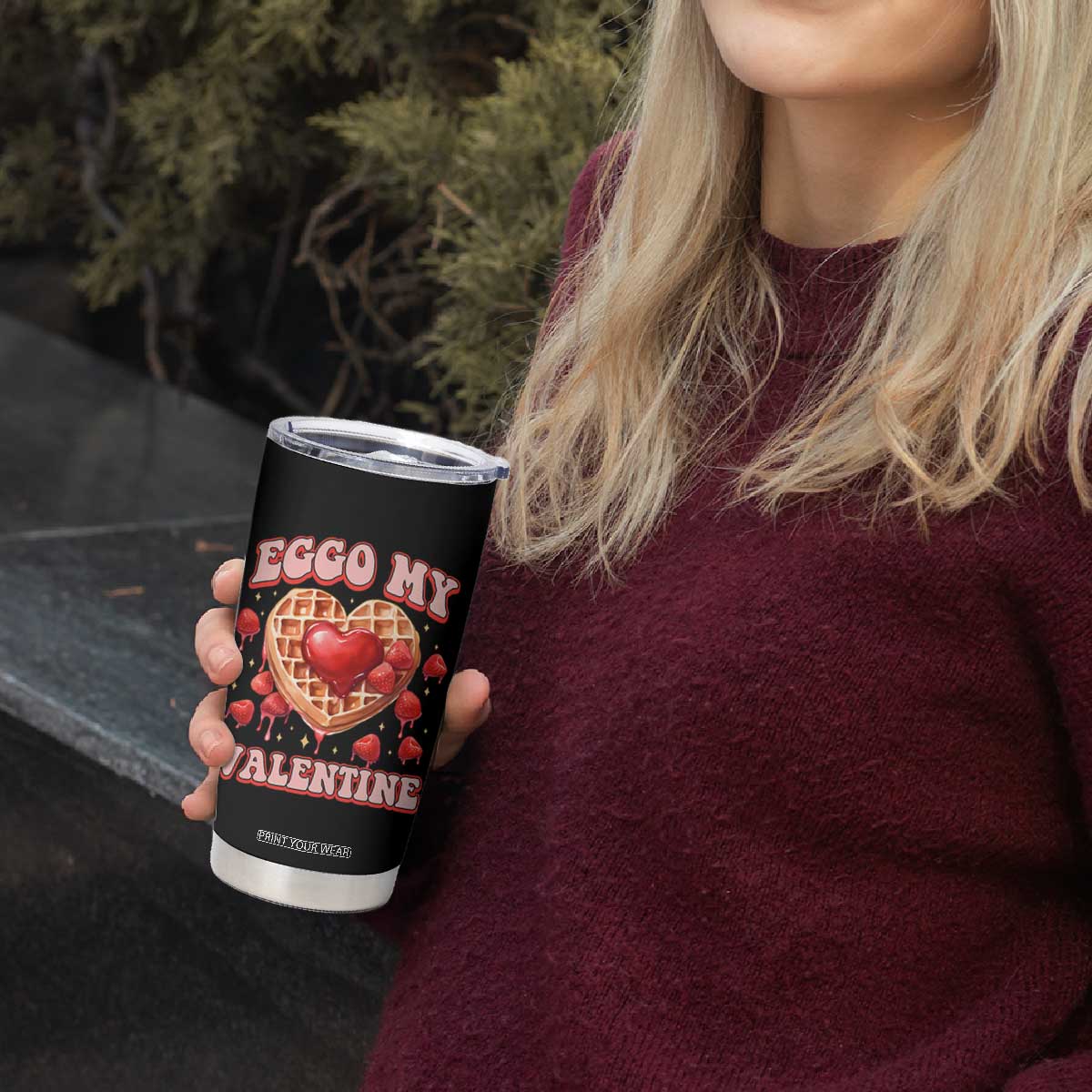 Eggo My Valentine Tumbler Cup Funny Romantic Stranger Valentine's Day TS11 Print Your Wear