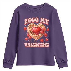 Eggo My Valentine Youth Sweatshirt Funny Romantic Stranger Valentine's Day TS11 Purple Print Your Wear