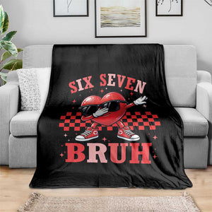 Funny Six Seven Bruh Valentines Day Throw Blanket Six Seven Dabbing Heart TS11 Print Your Wear