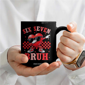Funny Six Seven Bruh Valentines Day Coffee Mug Six Seven Dabbing Heart TS11 Print Your Wear