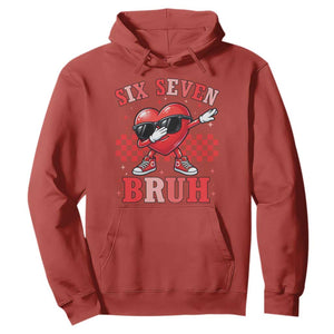 Funny Six Seven Bruh Valentines Day Hoodie Six Seven Dabbing Heart TS11 Red Print Your Wear
