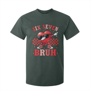 Funny Six Seven Bruh Valentines Day T Shirt For Kid Six Seven Dabbing Heart TS11 Dark Forest Green Print Your Wear