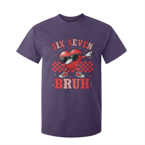 Funny Six Seven Bruh Valentines Day T Shirt For Kid Six Seven Dabbing Heart TS11 Purple Print Your Wear