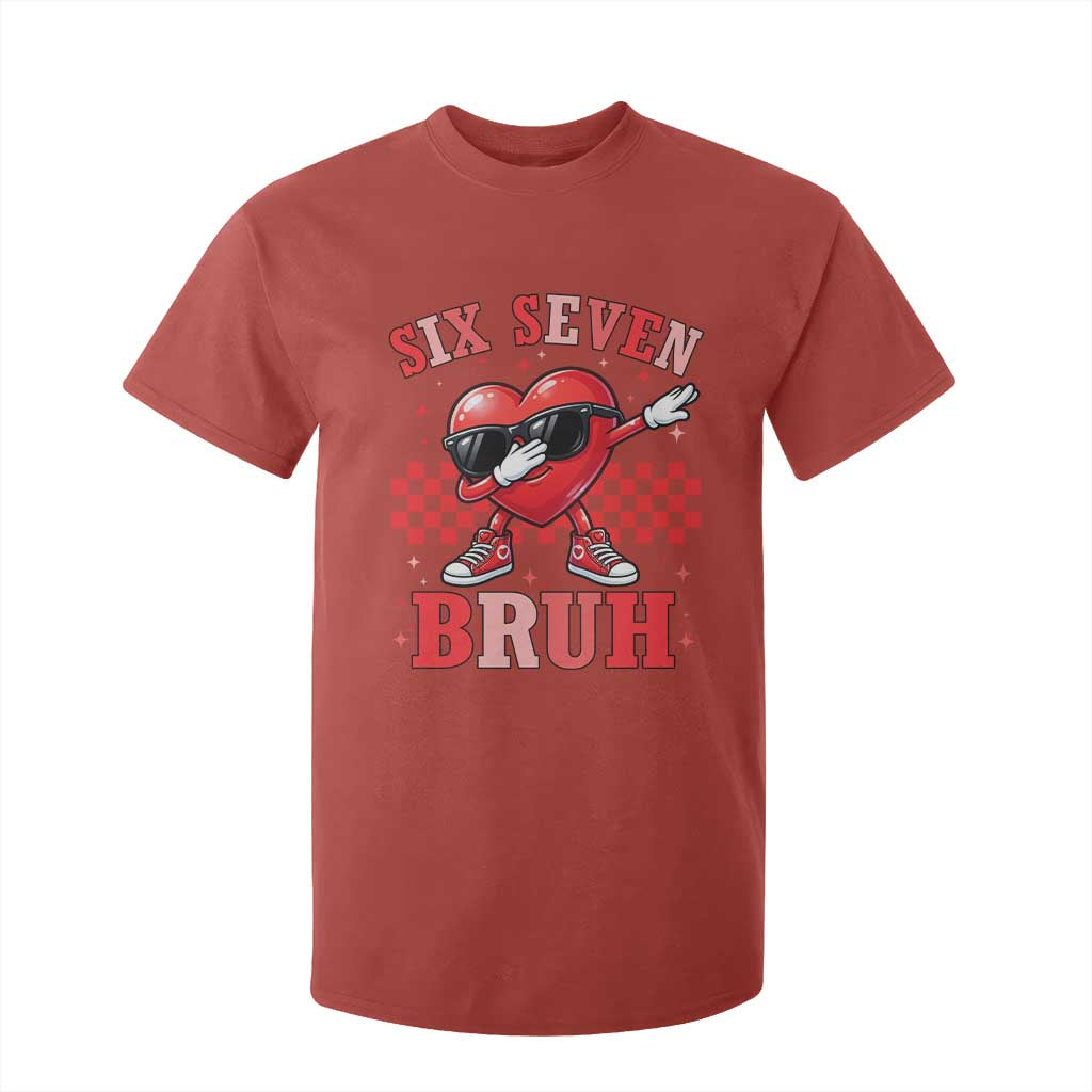 Funny Six Seven Bruh Valentines Day T Shirt For Kid Six Seven Dabbing Heart TS11 Red Print Your Wear