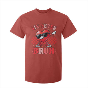 Funny Six Seven Bruh Valentines Day T Shirt For Kid Six Seven Dabbing Heart TS11 Red Print Your Wear