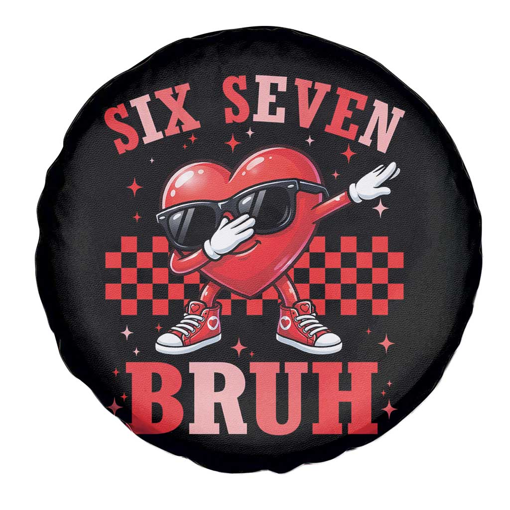 Funny Six Seven Bruh Valentines Day Spare Tire Cover Six Seven Dabbing Heart TS11 Print Your Wear