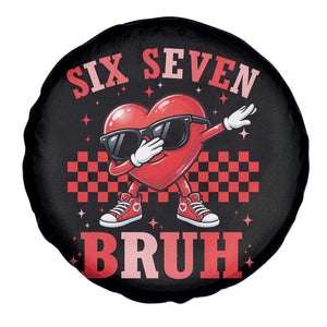Funny Six Seven Bruh Valentines Day Spare Tire Cover Six Seven Dabbing Heart TS11 Print Your Wear