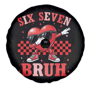 Funny Six Seven Bruh Valentines Day Spare Tire Cover Six Seven Dabbing Heart TS11 Print Your Wear
