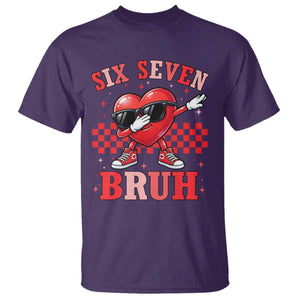 Funny Six Seven Bruh Valentines Day T Shirt Six Seven Dabbing Heart TS11 Purple Print Your Wear