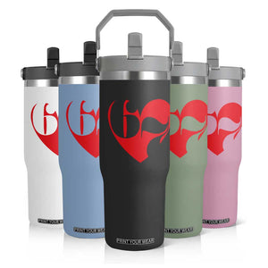 Funny Six Seven 67 Meme Valentines Day Red Heart Flip Straw Tumbler TS11 Print Your Wear