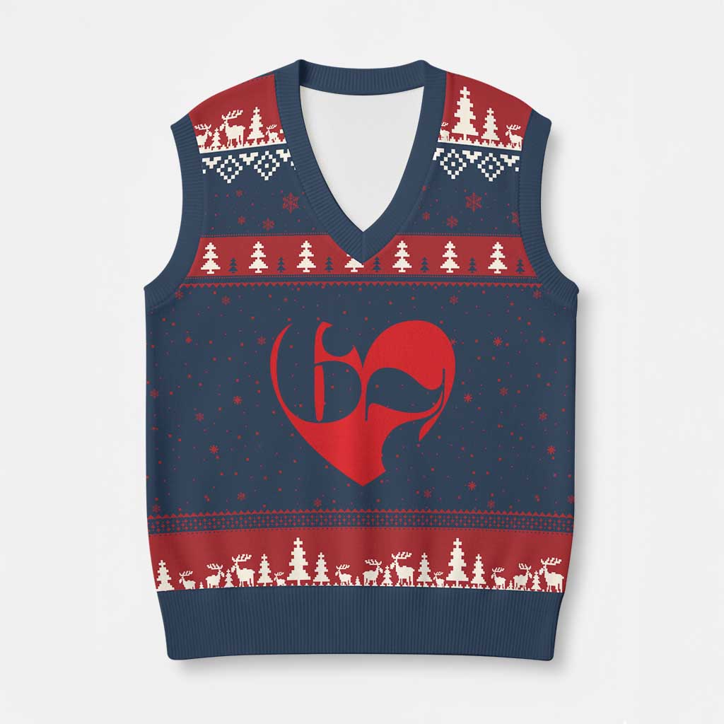 Funny Six Seven 67 Meme Valentines Day Red Heart V-Neck Knit Sweater Vest TS11 Navy Red Print Your Wear