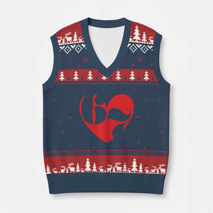 Funny Six Seven 67 Meme Valentines Day Red Heart V-Neck Knit Sweater Vest TS11 Navy Red Print Your Wear