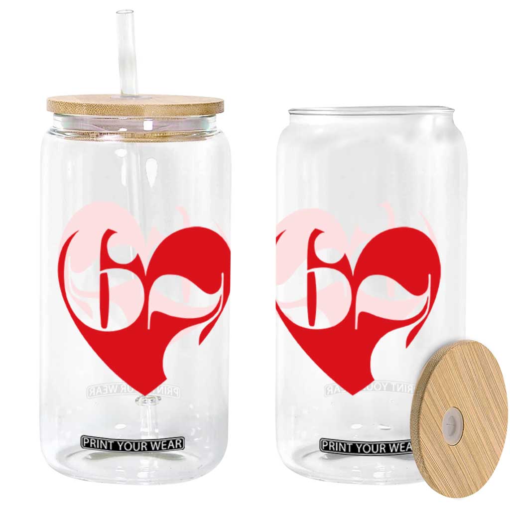 Funny Six Seven 67 Meme Valentines Day Red Heart Glass Can TS11 Print Your Wear
