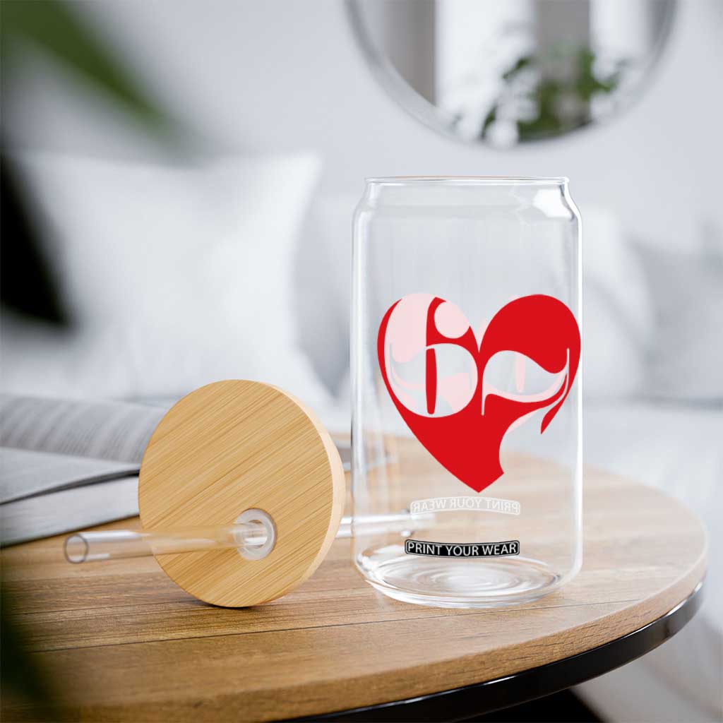 Funny Six Seven 67 Meme Valentines Day Red Heart Glass Can TS11 Print Your Wear