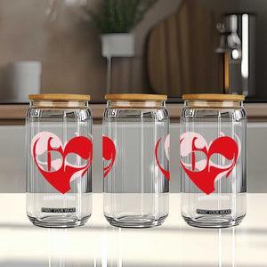 Funny Six Seven 67 Meme Valentines Day Red Heart Glass Can TS11 Print Your Wear