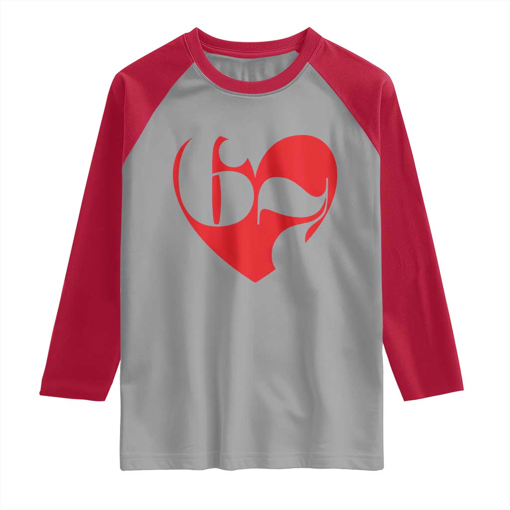 Funny Six Seven 67 Meme Valentines Day Red Heart Raglan Shirt TS11 Sport Gray Red Print Your Wear