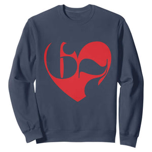 Funny Six Seven 67 Meme Valentines Day Red Heart Sweatshirt TS11 Navy Print Your Wear