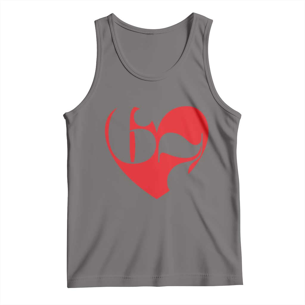 Funny Six Seven 67 Meme Valentines Day Red Heart Tank Top TS11 Deep Heather Print Your Wear