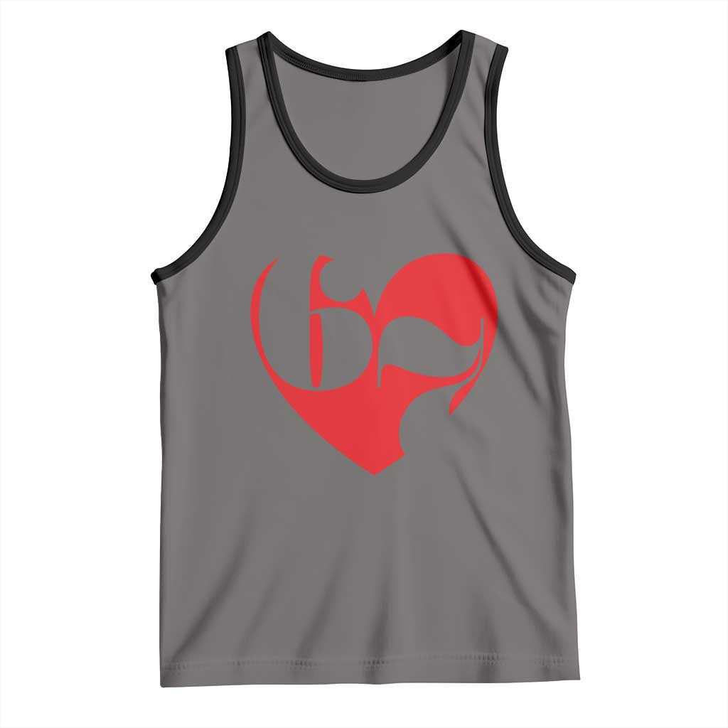 Funny Six Seven 67 Meme Valentines Day Red Heart Tank Top TS11 Deep Heather Black Print Your Wear