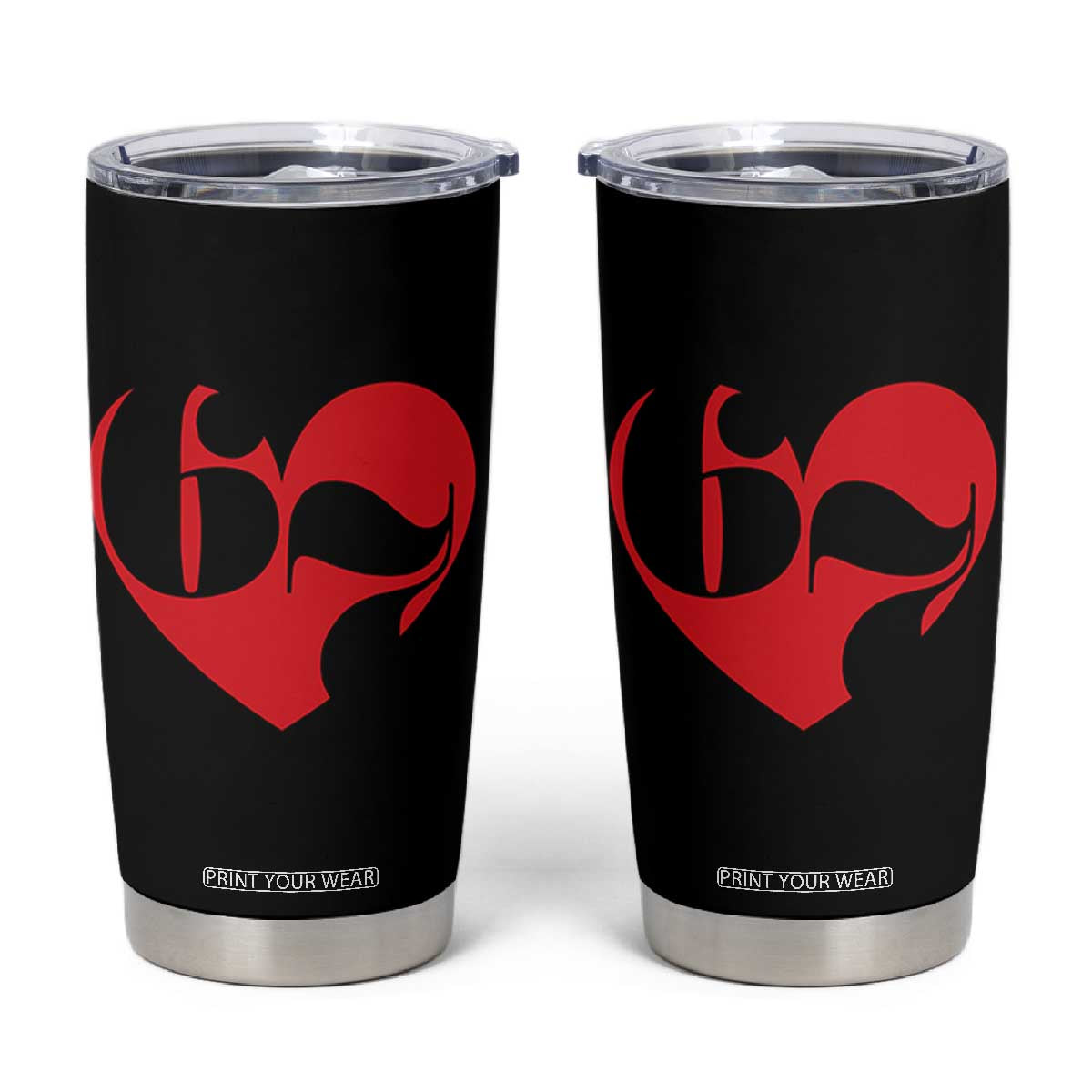 Funny Six Seven 67 Meme Valentines Day Red Heart Tumbler Cup TS11 Black Print Your Wear