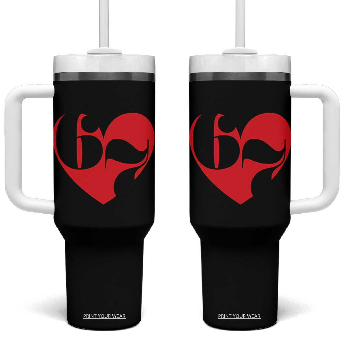 Funny Six Seven 67 Meme Valentines Day Red Heart Tumbler With Handle TS11 One Size: 40 oz Black Print Your Wear