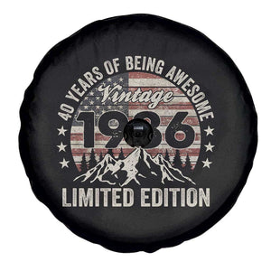 40th Birthday Made In 1986 Limited Edition Spare Tire Cover 40 Years Of Being Awesome American Flag TS11 Print Your Wear