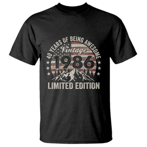 40th Birthday Made In 1986 Limited Edition T Shirt 40 Years Of Being Awesome American Flag TS11 Black Print Your Wear