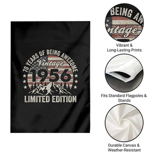 70th Birthday Made In 1956 Limited Edition Garden Flag 70 Years Of Being Awesome American Flag TS11 Print Your Wear