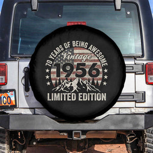 70th Birthday Made In 1956 Limited Edition Spare Tire Cover 70 Years Of Being Awesome American Flag TS11 No hole Black Print Your Wear