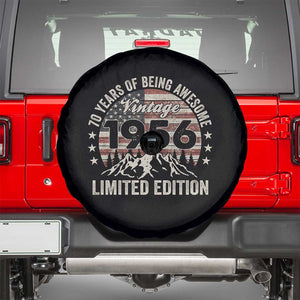 70th Birthday Made In 1956 Limited Edition Spare Tire Cover 70 Years Of Being Awesome American Flag TS11 Black Print Your Wear