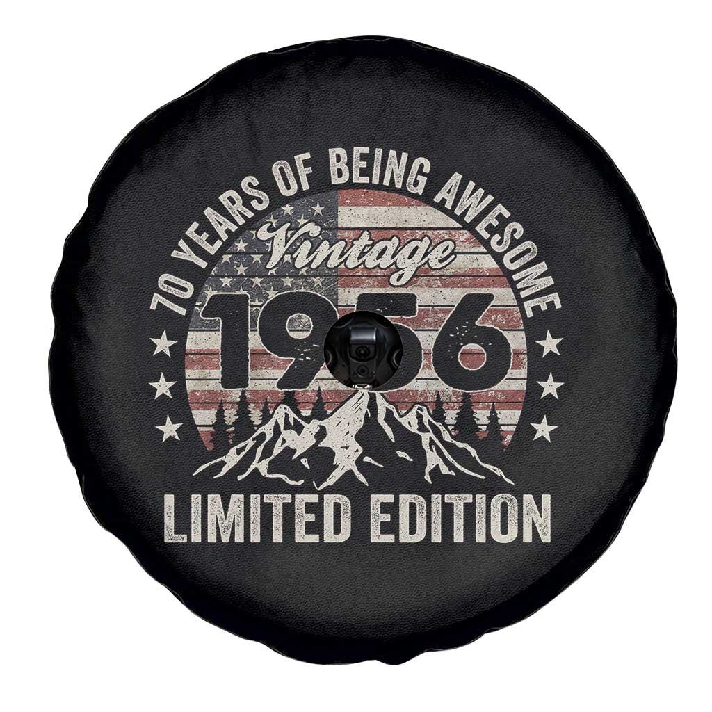 70th Birthday Made In 1956 Limited Edition Spare Tire Cover 70 Years Of Being Awesome American Flag TS11 Print Your Wear