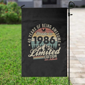40th Birthday Made In 1986 Garden Flag 40 Years Of Being Awesome Vintage Limited Edition TS11 Print Your Wear