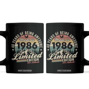 40th Birthday Made In 1986 Coffee Mug 40 Years Of Being Awesome Vintage Limited Edition TS11 Black Print Your Wear