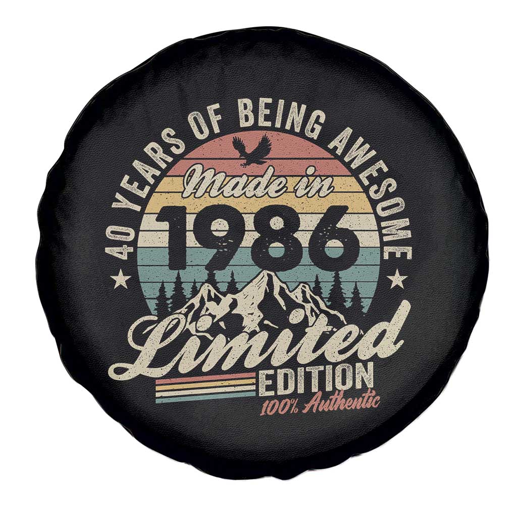 40th Birthday Made In 1986 Spare Tire Cover 40 Years Of Being Awesome Vintage Limited Edition TS11 Print Your Wear