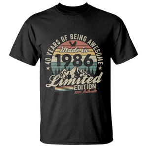 40th Birthday Made In 1986 T Shirt 40 Years Of Being Awesome Vintage Limited Edition TS11 Black Print Your Wear