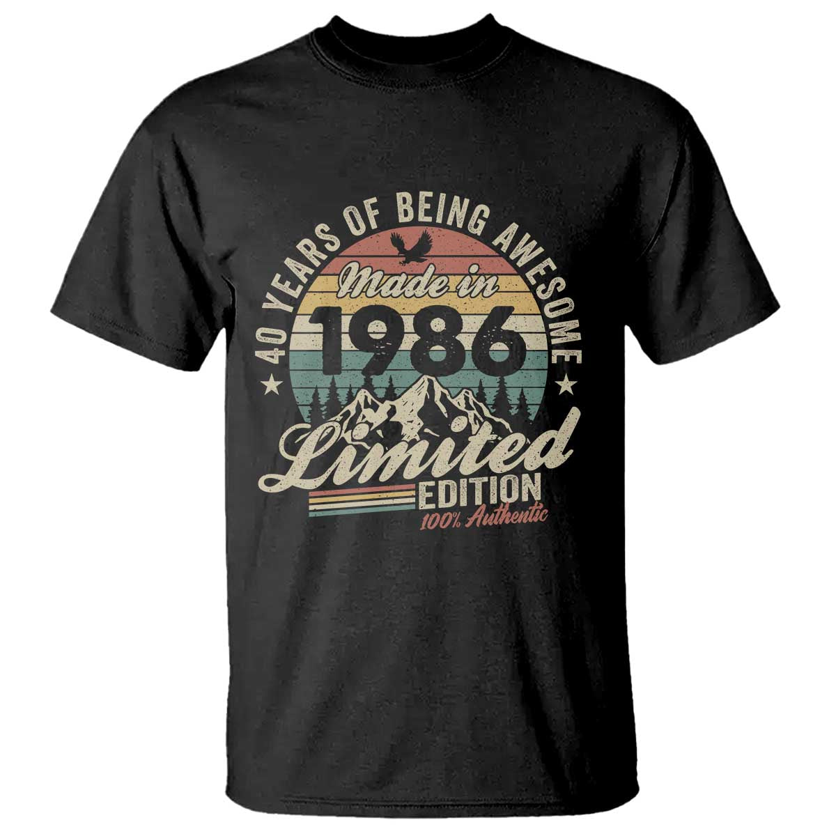 40th Birthday Made In 1986 T Shirt 40 Years Of Being Awesome Vintage Limited Edition TS11 Black Print Your Wear