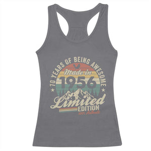 70th Birthday Made In 1956 Racerback Tank Top 70 Years Of Being Awesome Vintage Limited Edition TS11 Charcoal Print Your Wear