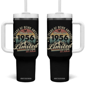 70th Birthday Made In 1956 Tumbler With Handle 70 Years Of Being Awesome Vintage Limited Edition TS11 One Size: 40 oz Black Print Your Wear