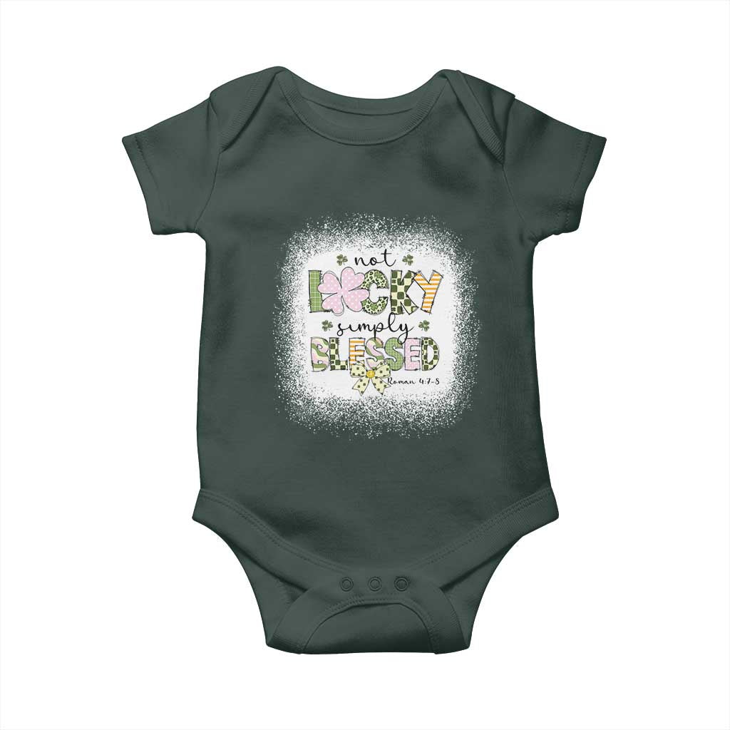 Not Lucky Simply Blessed Baby Onesie Blessed Christian Shamrocks St Patricks Day TS11 Print Your Wear