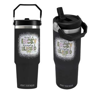 Not Lucky Simply Blessed Flip Straw Tumbler Blessed Christian Shamrocks St Patricks Day TS11 One Size: 30 oz Black Print Your Wear