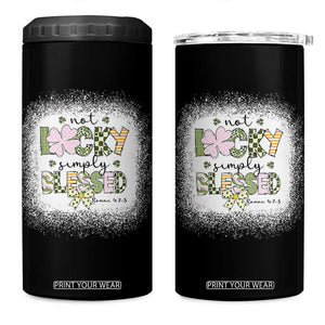 Not Lucky Simply Blessed 4 in 1 Can Cooler Tumbler Blessed Christian Shamrocks St Patricks Day TS11 One Size: 16 oz Black Print Your Wear