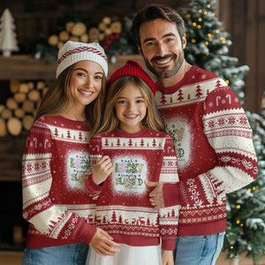 Not Lucky Simply Blessed Ugly Christmas Sweater Blessed Christian Shamrocks St Patricks Day TS11 Red Beige Print Your Wear