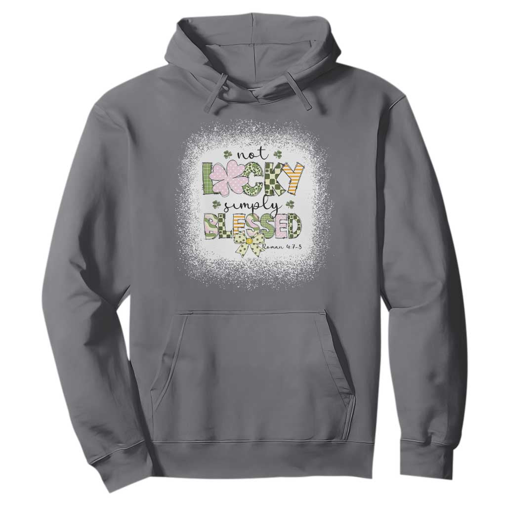Not Lucky Simply Blessed Hoodie Blessed Christian Shamrocks St Patricks Day TS11 Charcoal Print Your Wear