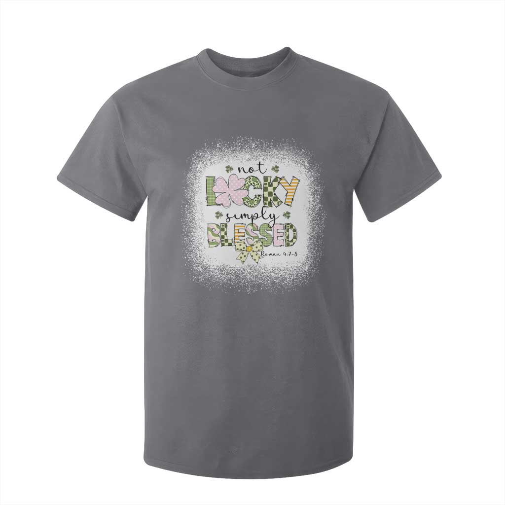 Not Lucky Simply Blessed T Shirt For Kid Blessed Christian Shamrocks St Patricks Day TS11 Charcoal Print Your Wear