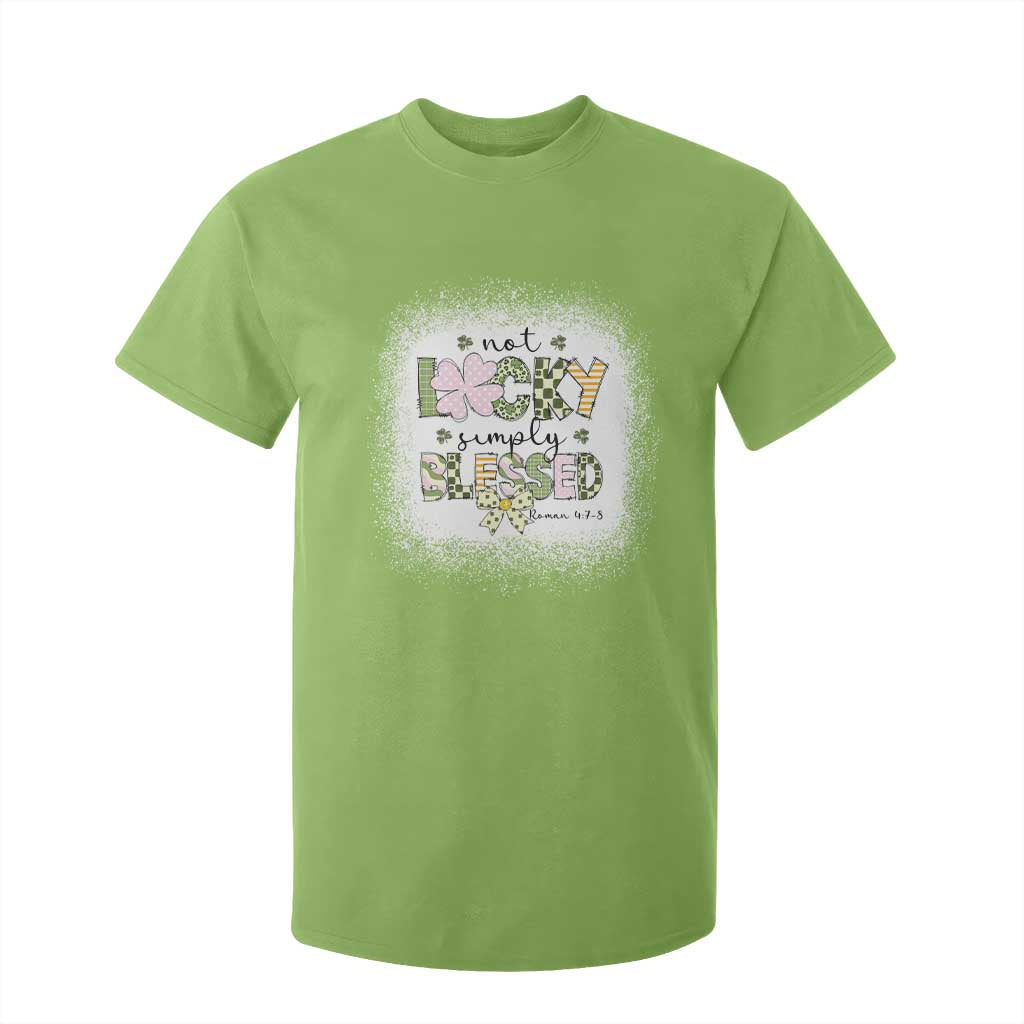 Not Lucky Simply Blessed T Shirt For Kid Blessed Christian Shamrocks St Patricks Day TS11 Lime Print Your Wear